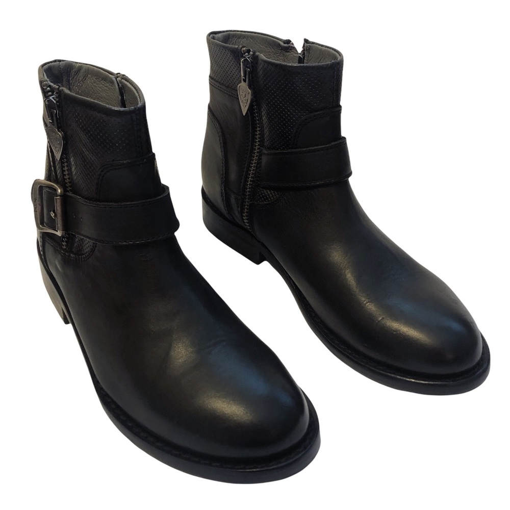 New Mark Nason Los Angeles Eastwood Trouble Black Leather Ankle Boot 6